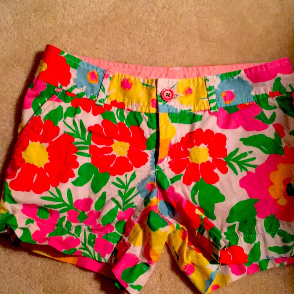 Lilly Pulitzer button fly cotton shorts size 0